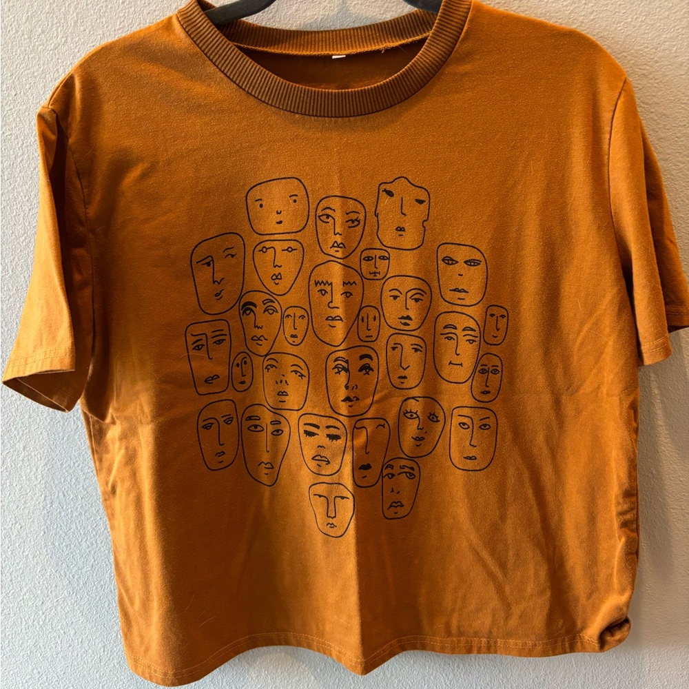 ROMWE Rust Graphic Short Sleeve Tee